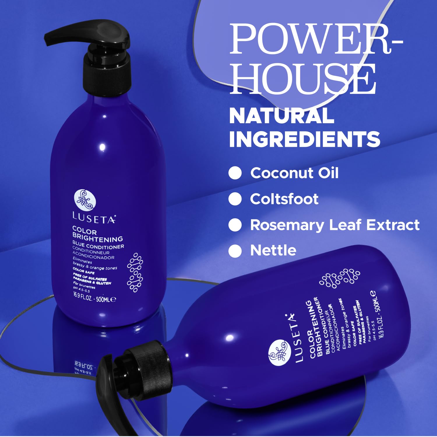 Detalle de Luseta Color Brightening Blue Shampoo and Conditioner Set, Sulfate-Free, 2 x 16.9 oz