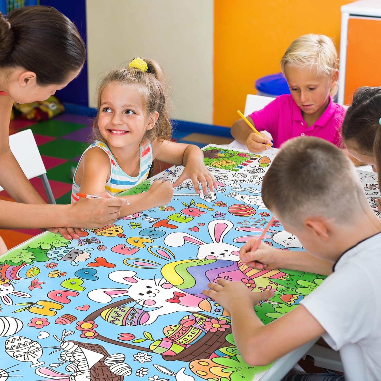 Detalle 1 de Gatherfun Easter activity poster 31.5 x 72