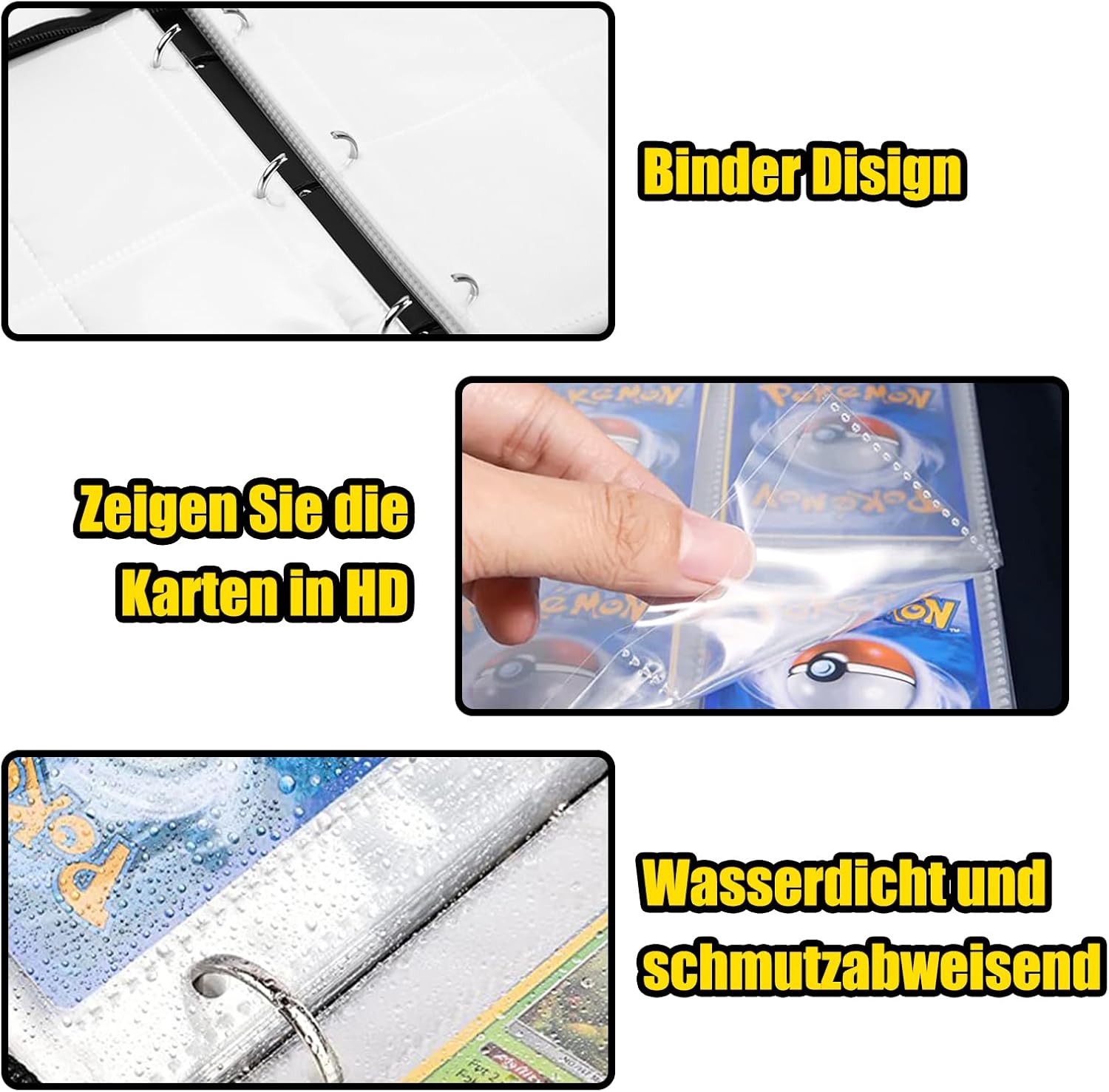 Thumbnail 3 de HazyZany Sammelkarten Album – 55 Seiten, 440 Karten Kapazität, PU-Leder, wasserdicht, Reißverschluss