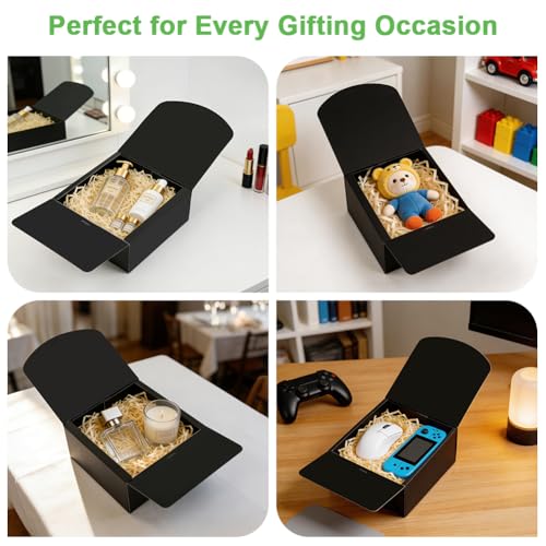 Detalle 2 de AOOSU Boîte Cadeau pliable avec Couvercle – Coffrets cadeaux noirs 10 pièces 20×20×10 cm
