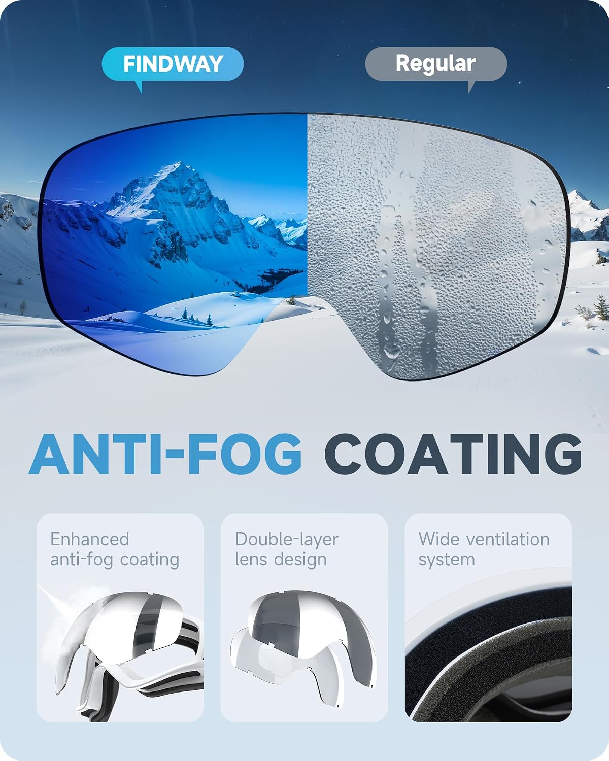 Thumbnail 2 de findway Kids Ski Goggles 5-16
