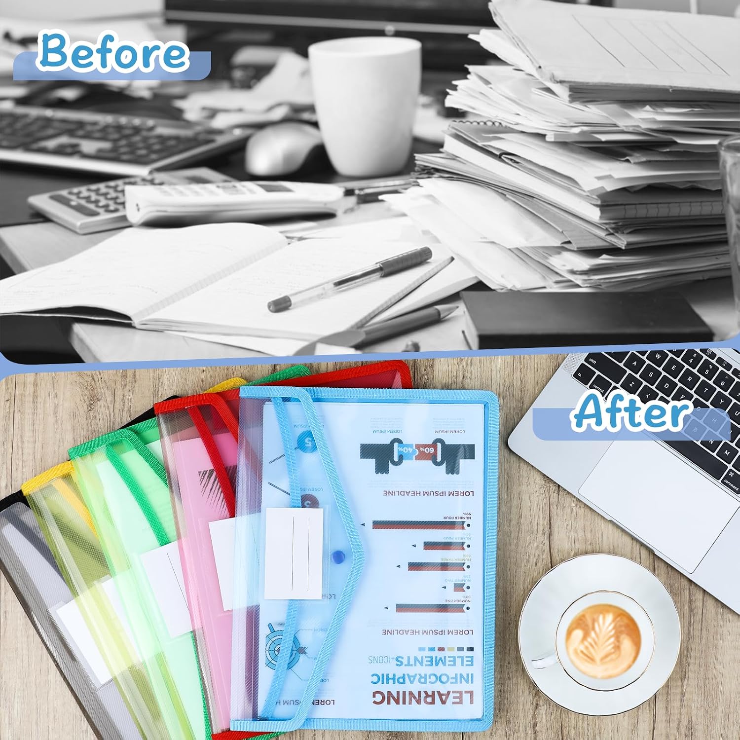 Thumbnail 5 de A4 Plastic Wallets 5 Pack