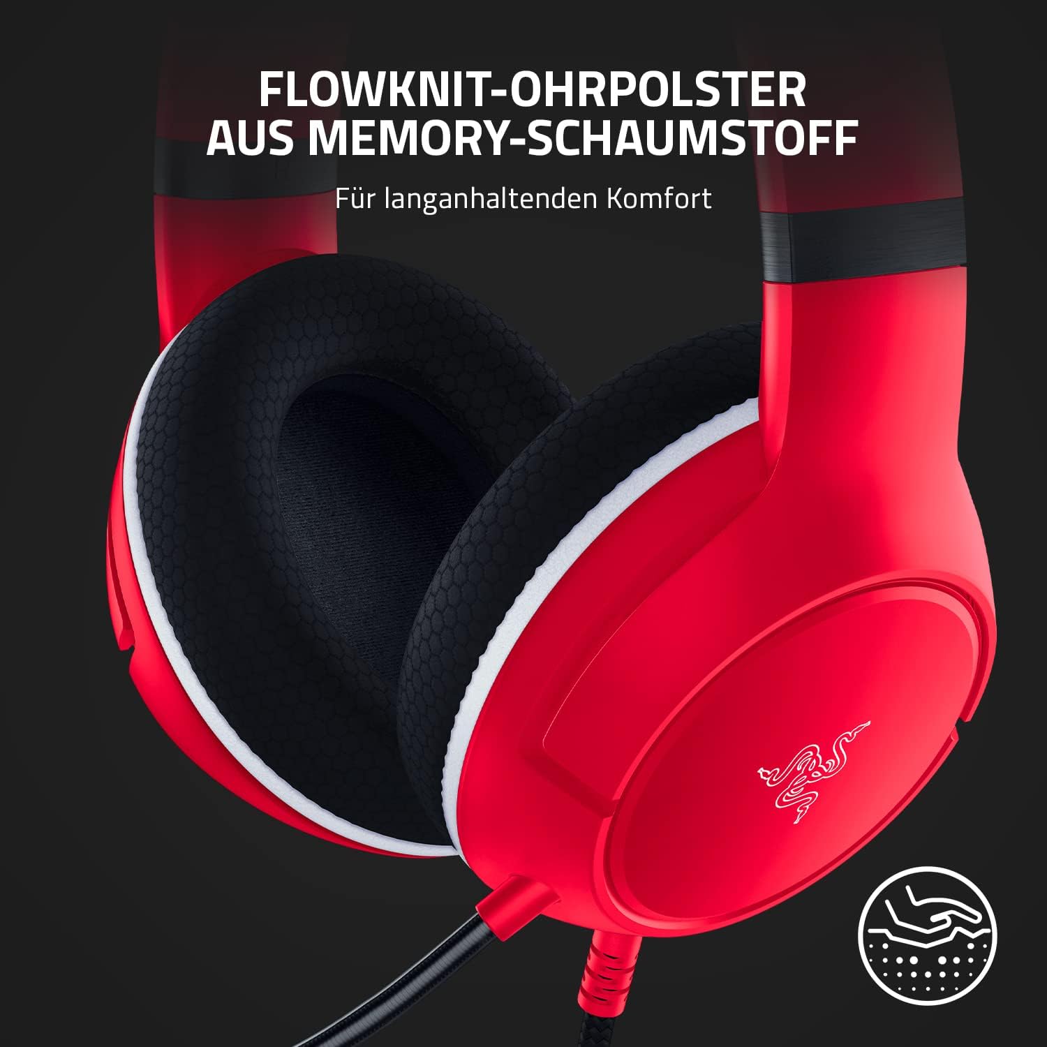 Detalle de Razer Kaira X – kabelgebundene Gaming Kopfhörer für Xbox Series X|S (Rot)