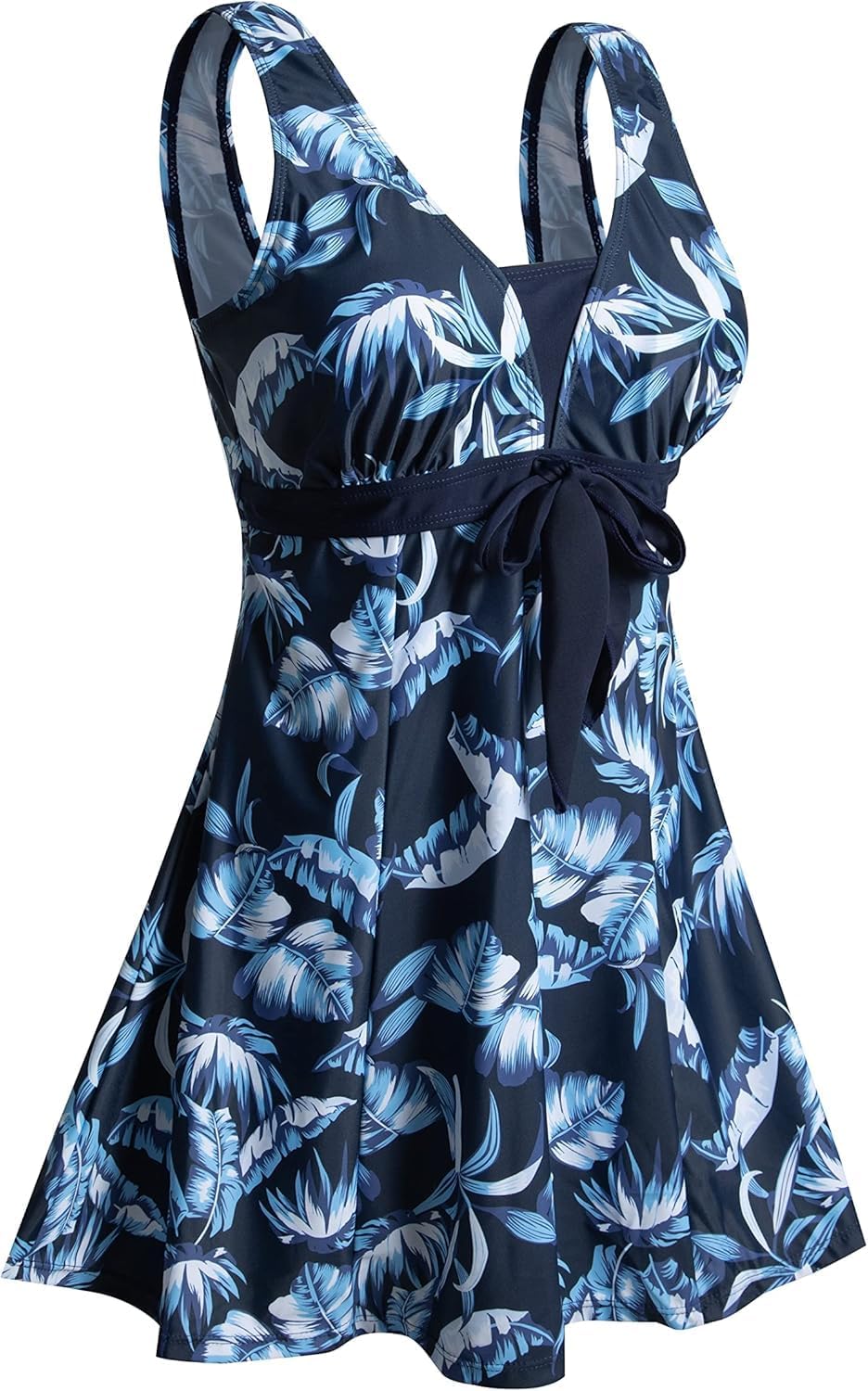 Detalle de Ecupper Damen Einteiliger Badeanzug Elegant mit Brustpolster – Vintage High Waist