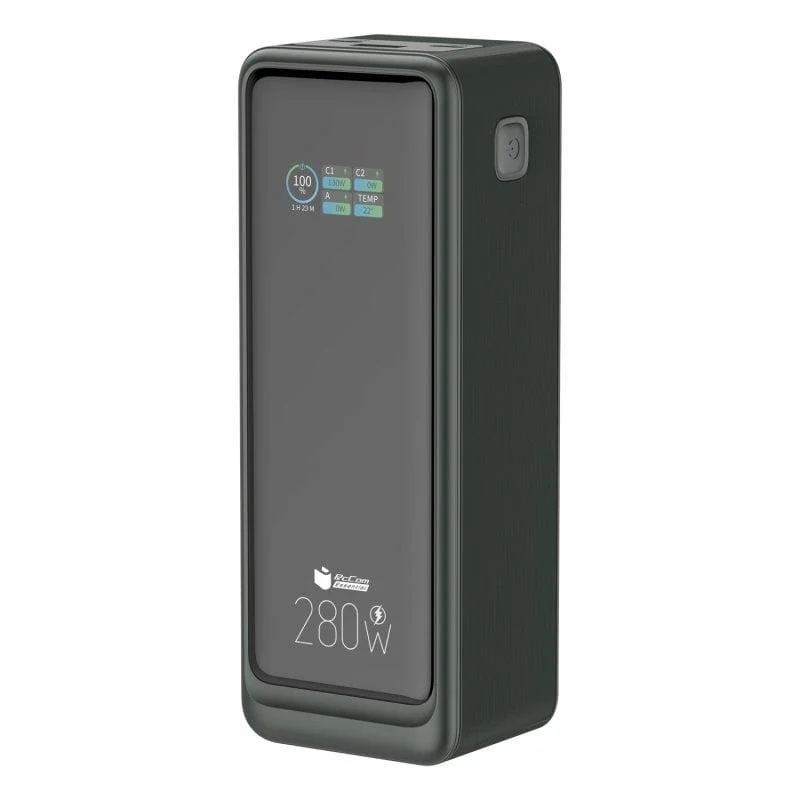 Detalle de PcCom Essential Powerbank 24.000mAh PD 280W con Pantalla Digital – Negro