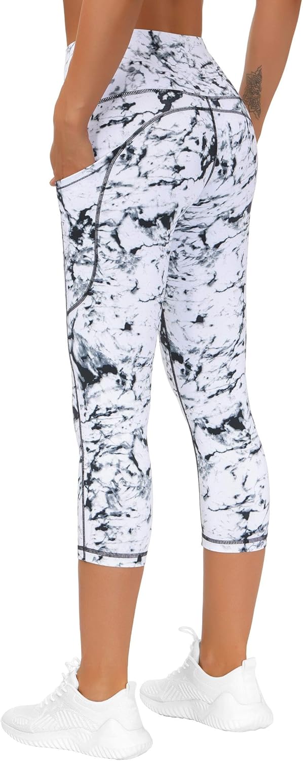 Thumbnail 2 de THE GYM PEOPLE Women's High Waist Capri 3/4 Length Yoga Leggings with Pockets