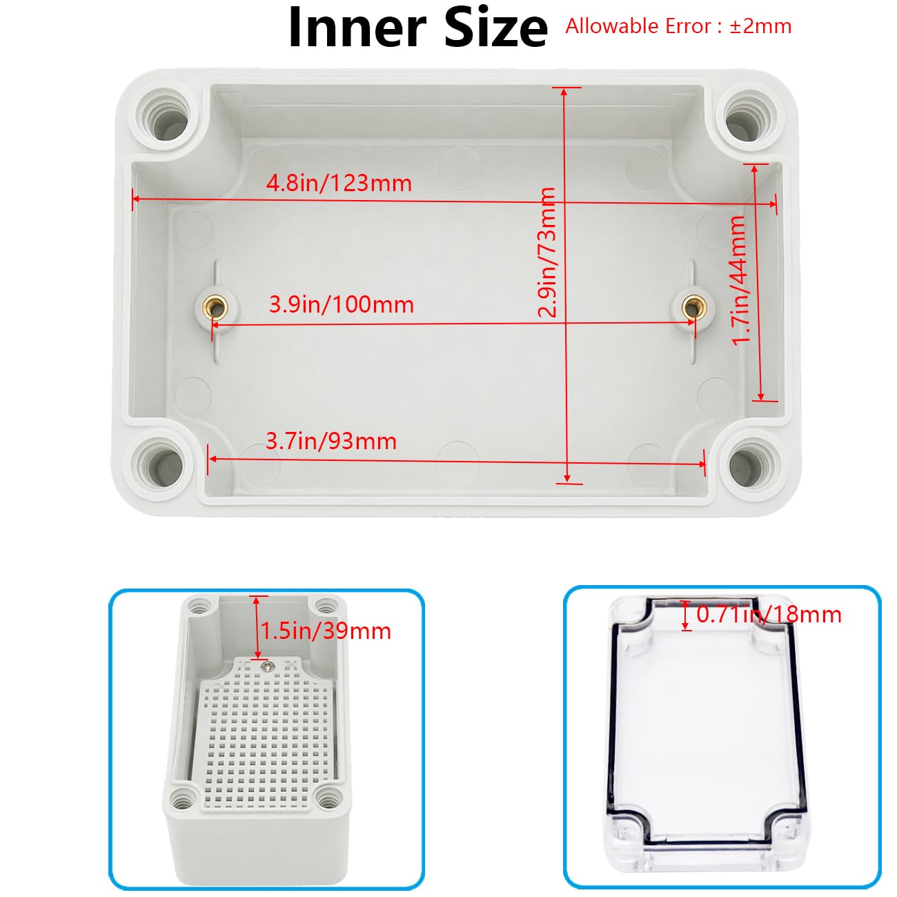Detalle 2 de Junction Box Enclosure 5.1 x 3.1 x 2.8 Inches