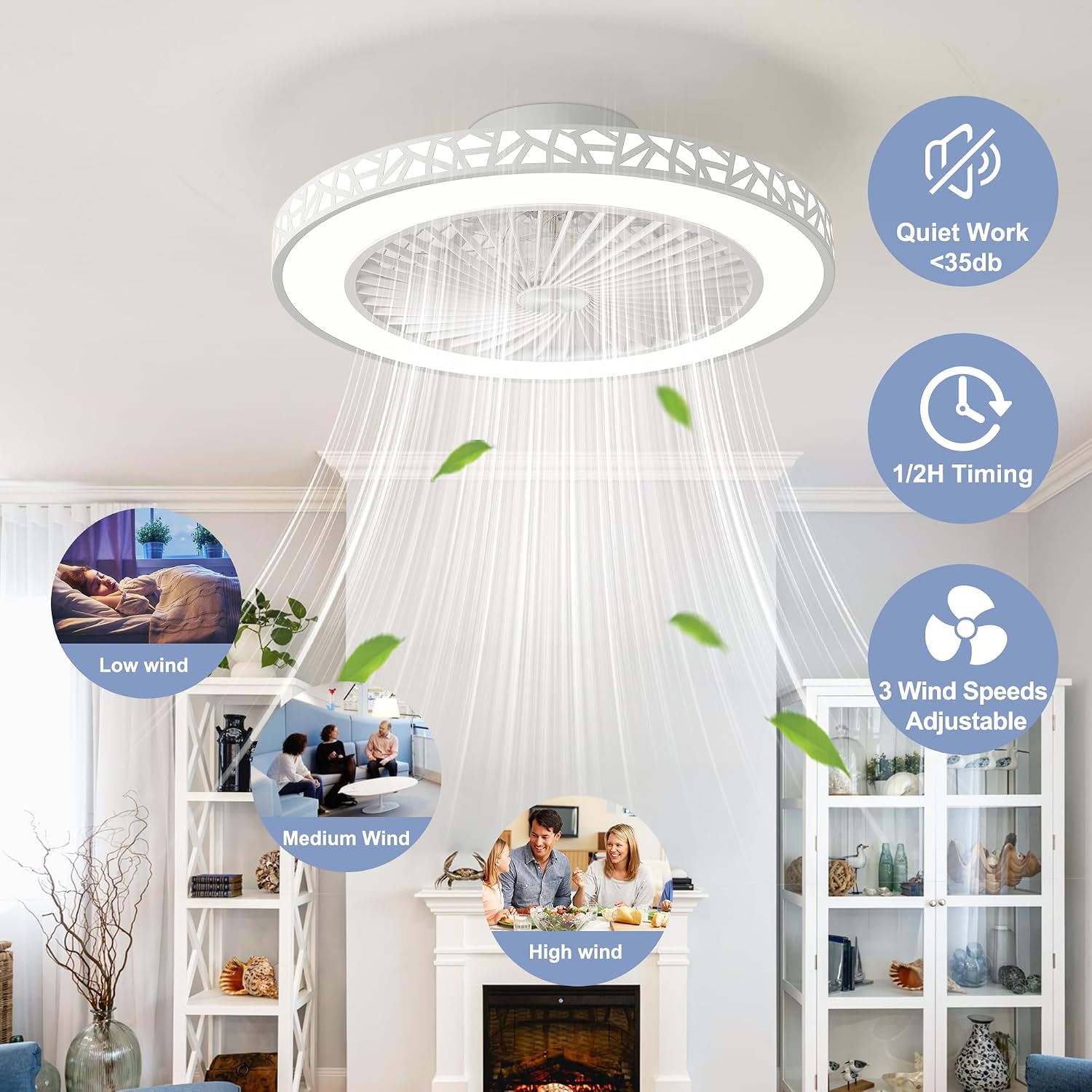 Detalle de Ceiling fan with light, 19-inch