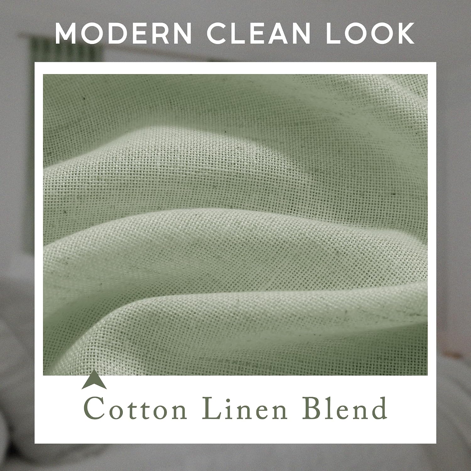 Thumbnail 1 de SHINELAND Sage Green Linen-Blend Curtains, 96-Inch, 2 Panels, Rod Pocket