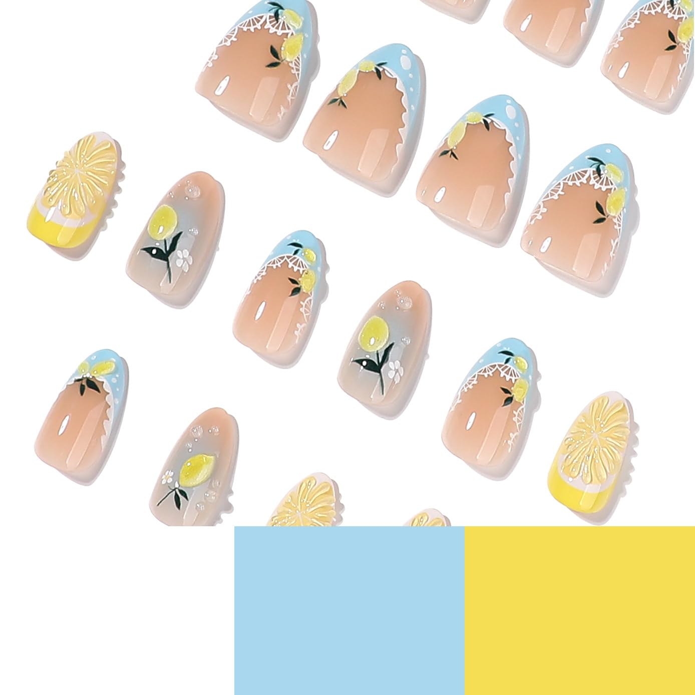 Detalle 1 de Short Almond Press-On Nails, 24-Piece Kit