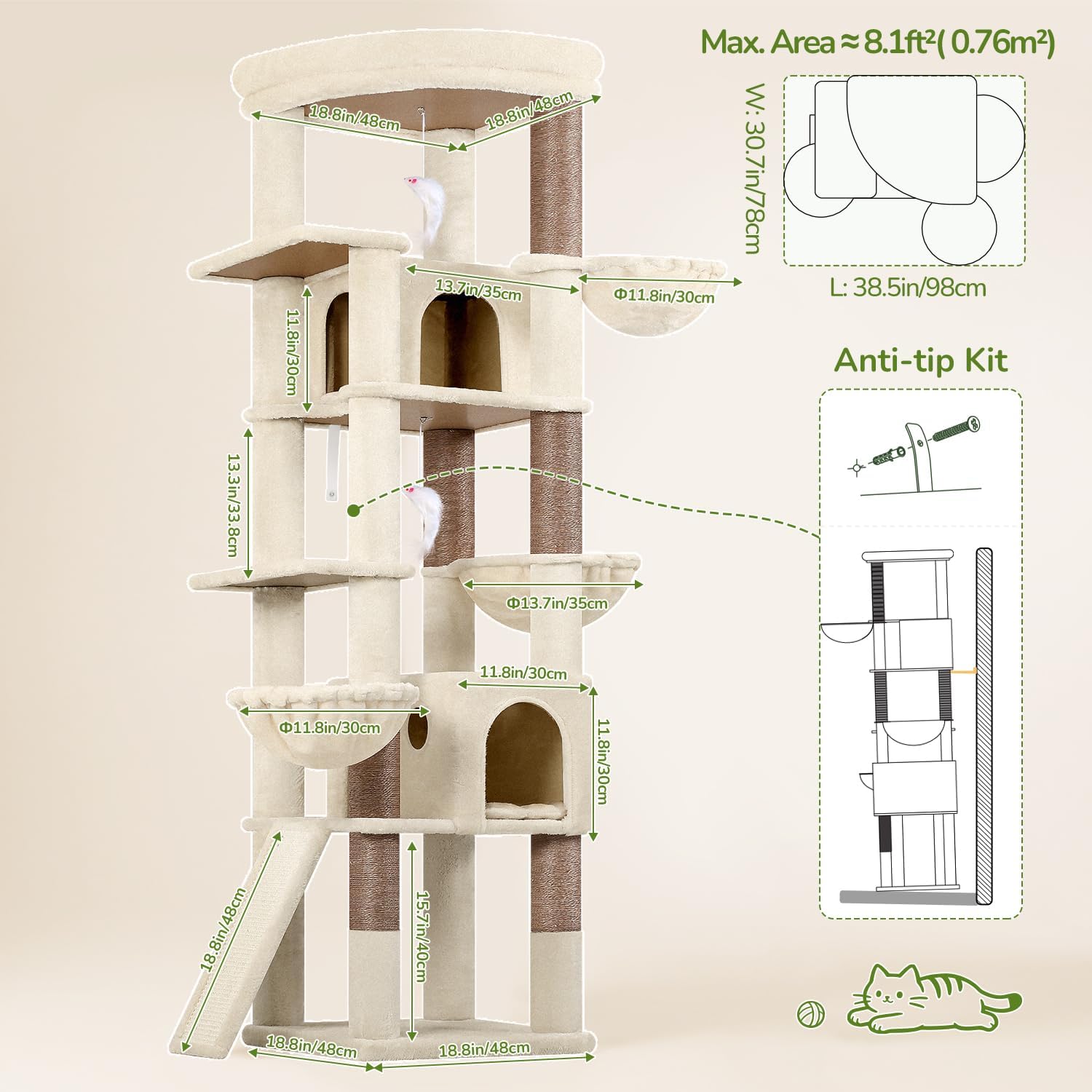 Detalle de Globlazer Cat Tree, 78 Inches