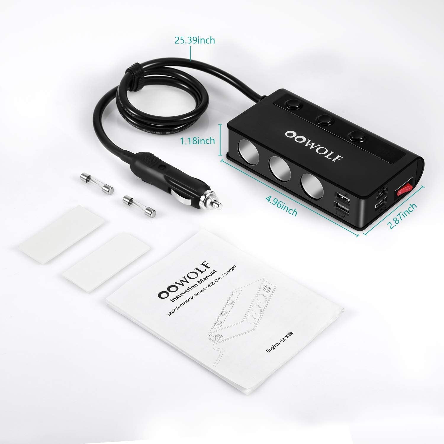 Thumbnail 6 de OOWOLF Quick Charge 3.0 Car Power Splitter 180W