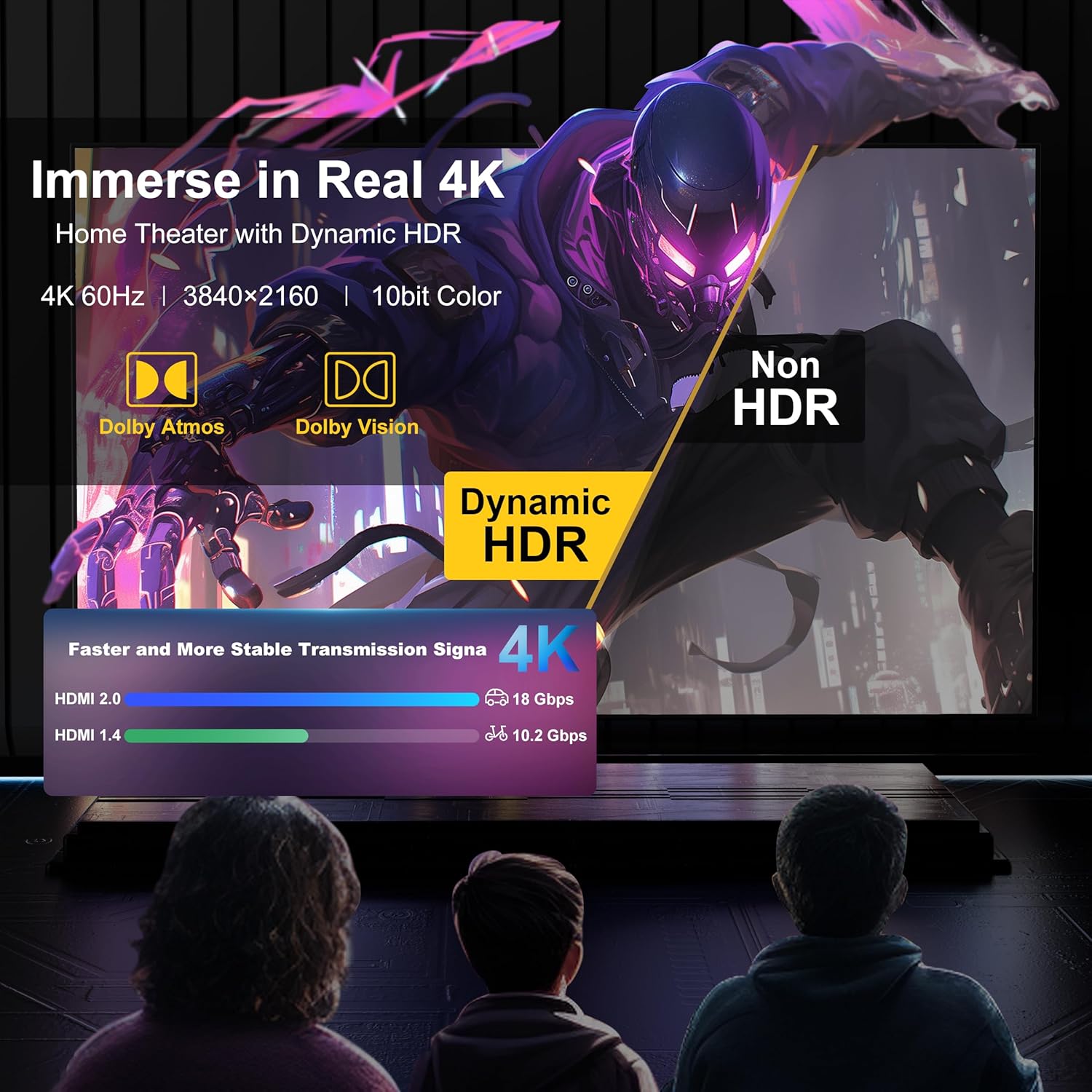 Thumbnail 3 de Adrenenjoyer Cavo HDMI in Fibra Ottica 30 m — 18 Gbps, 4K@60Hz, fibra ottica, 2.0 attivo, direzionale