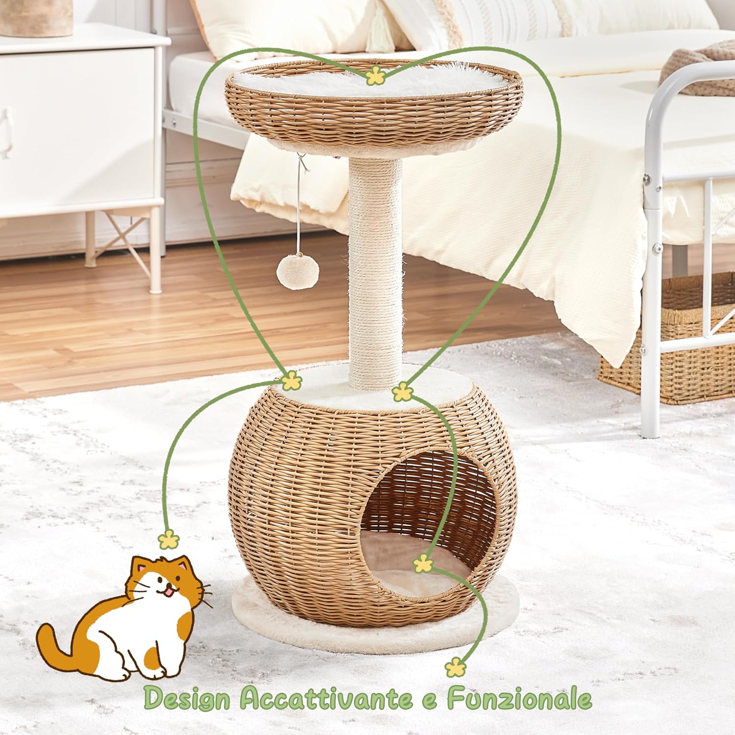 Thumbnail 6 de Yaheetech Tiragraffi 75 cm per gatti 🐱