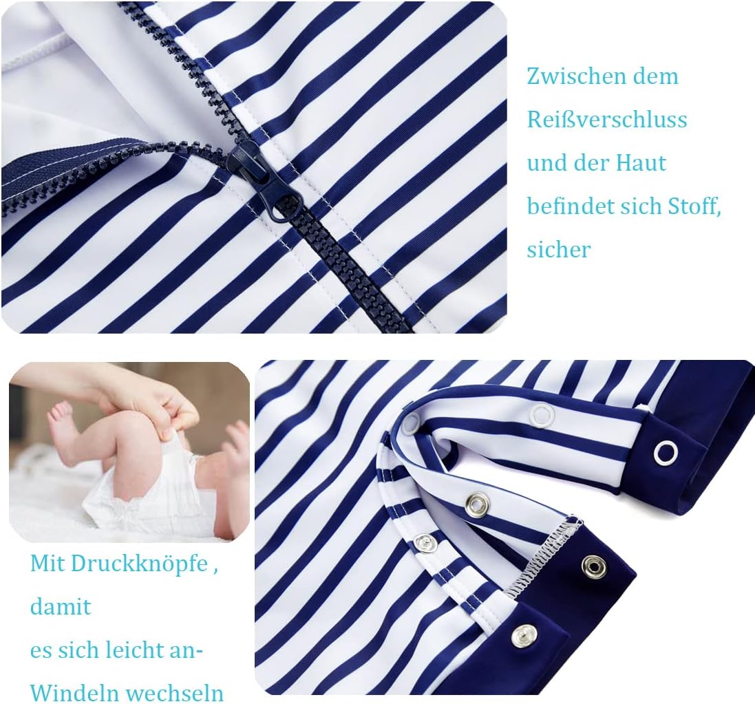 Thumbnail 4 de UMELOK Baby-Badeanzug mit Sonnenhut UV-Schutz – Langarm mit UPF50+, inklusive Hut