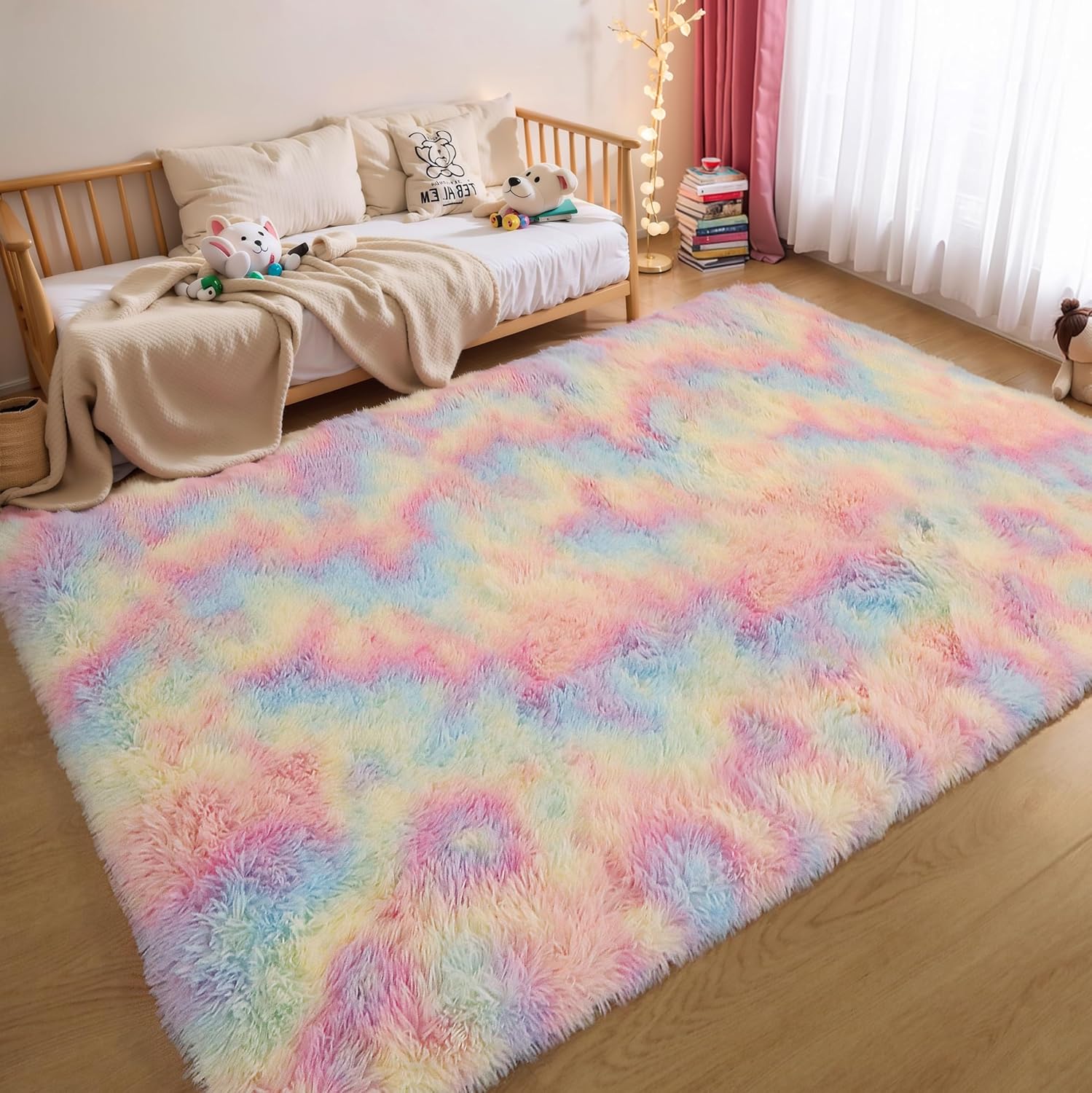 Thumbnail 6 de Fluffy 4x6 Area Rug for Girls Bedroom 🏠