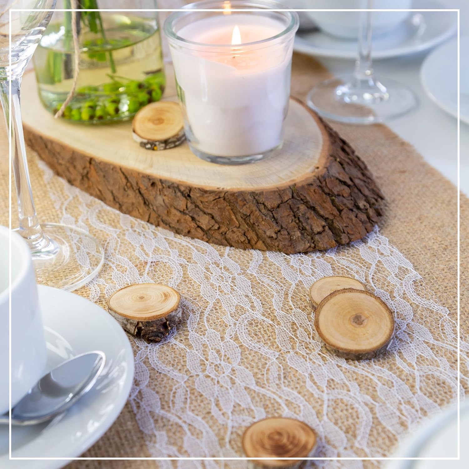 Thumbnail 6 de 100%Mosel Tischläufer Spitze in Reinweiß (15 cm x 25 m) – eleganter Spitzen-Tischband für Hochzeit & Taufe