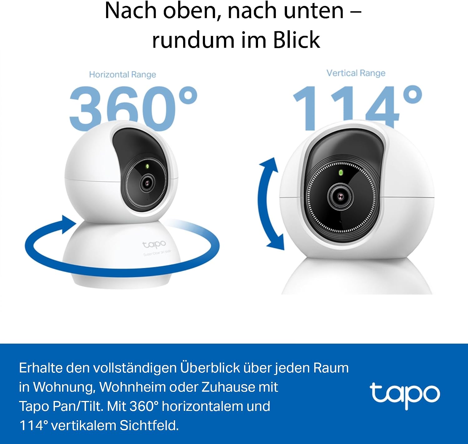 Thumbnail 2 de Tapo C230 3K 5MP Innenüberwachungskamera – 360°-Schwenk, KI-Erkennung, Nachtsicht & Zwei-Wege-Audio
