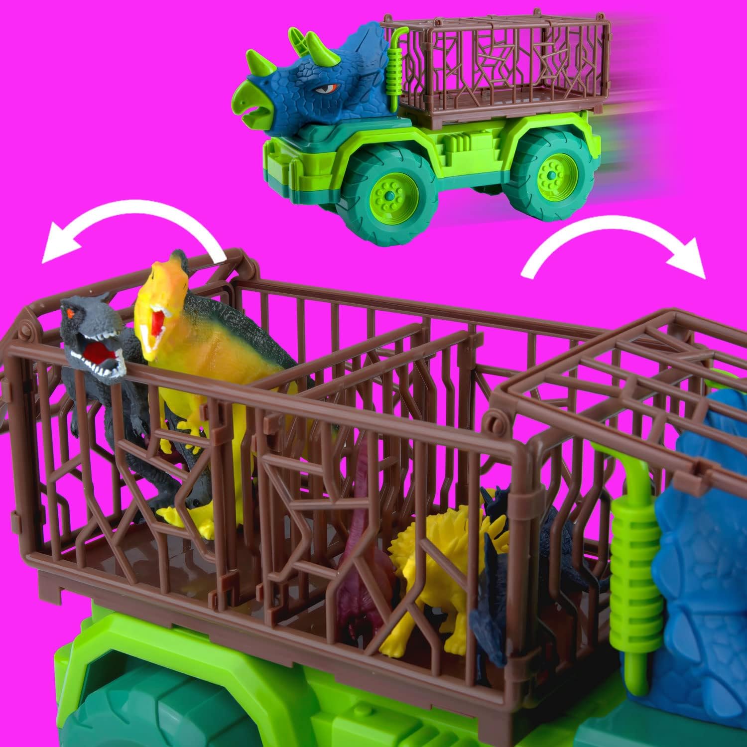 Thumbnail 2 de All Kids United Kit Dinosaure 16 Pièces – Camion militaire, Figurines et Tapis de Jeu