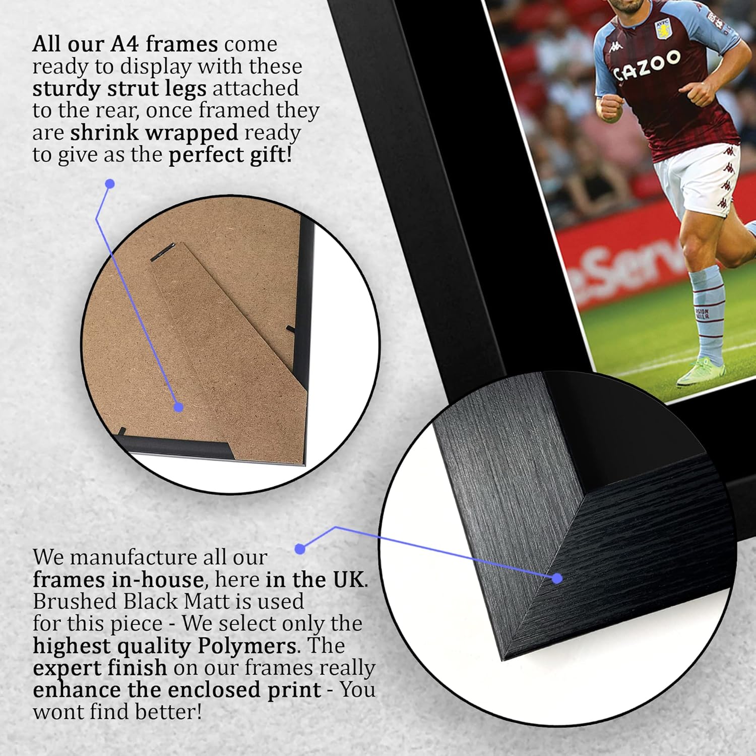 Thumbnail 6 de HWC Trading FR A4 John McGinn Aston Villa Framed Autograph Photo