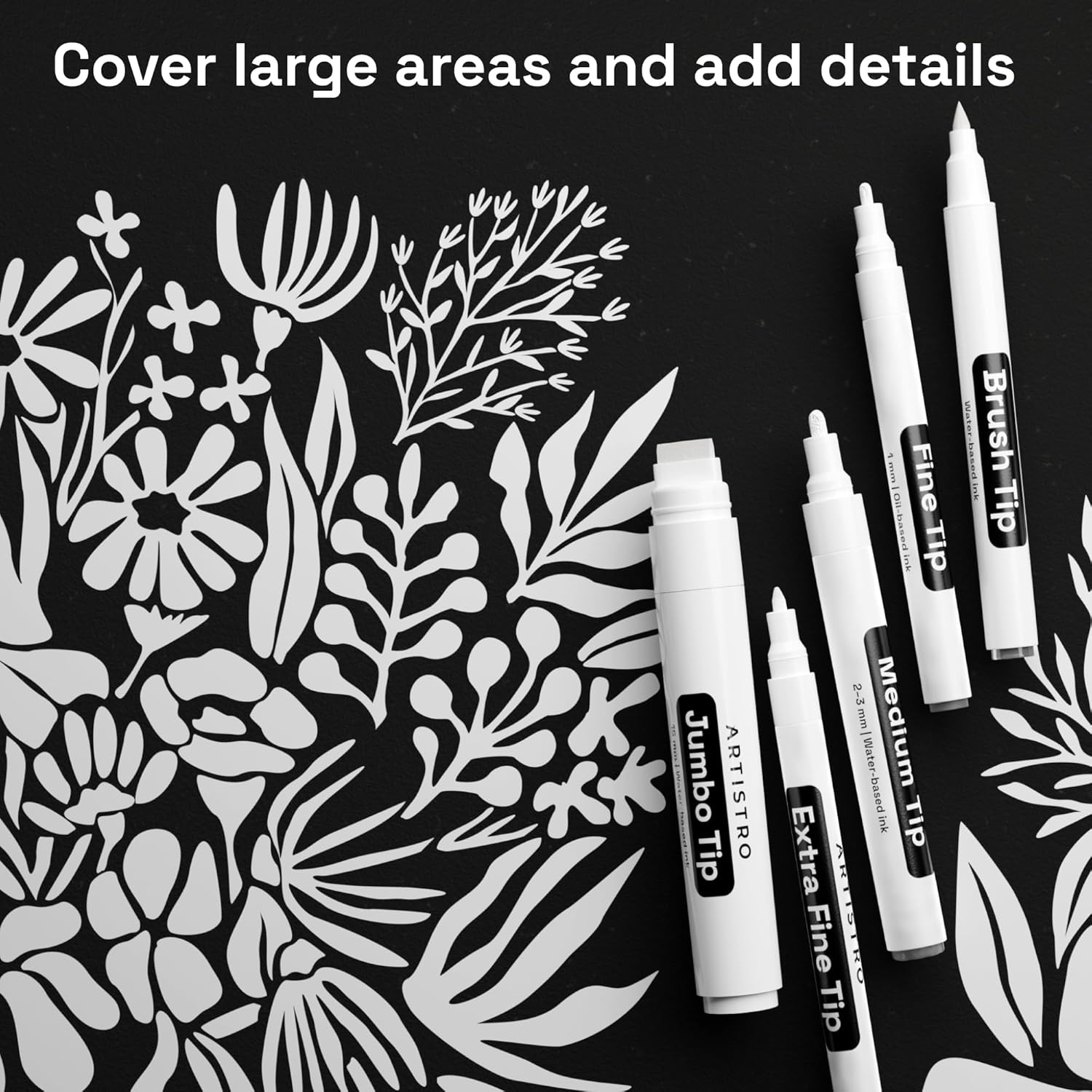 Thumbnail 5 de ARTISTRO 5 White Acrylic Paint Pens 5-pack