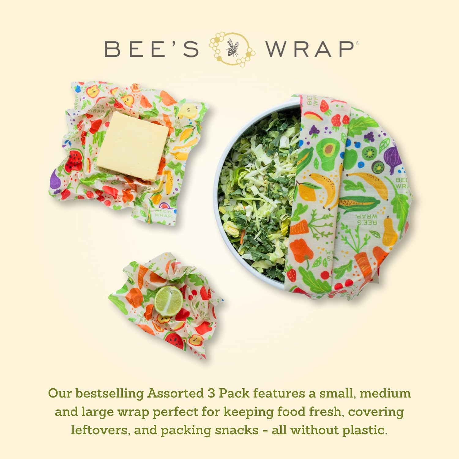 Detalle de Bee's Wrap Beeswax Food Wraps 3-Pack