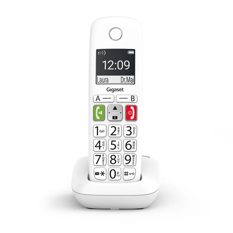 Gigaset E290: Teléfono inalámbrico con teclas grandes en blanco
