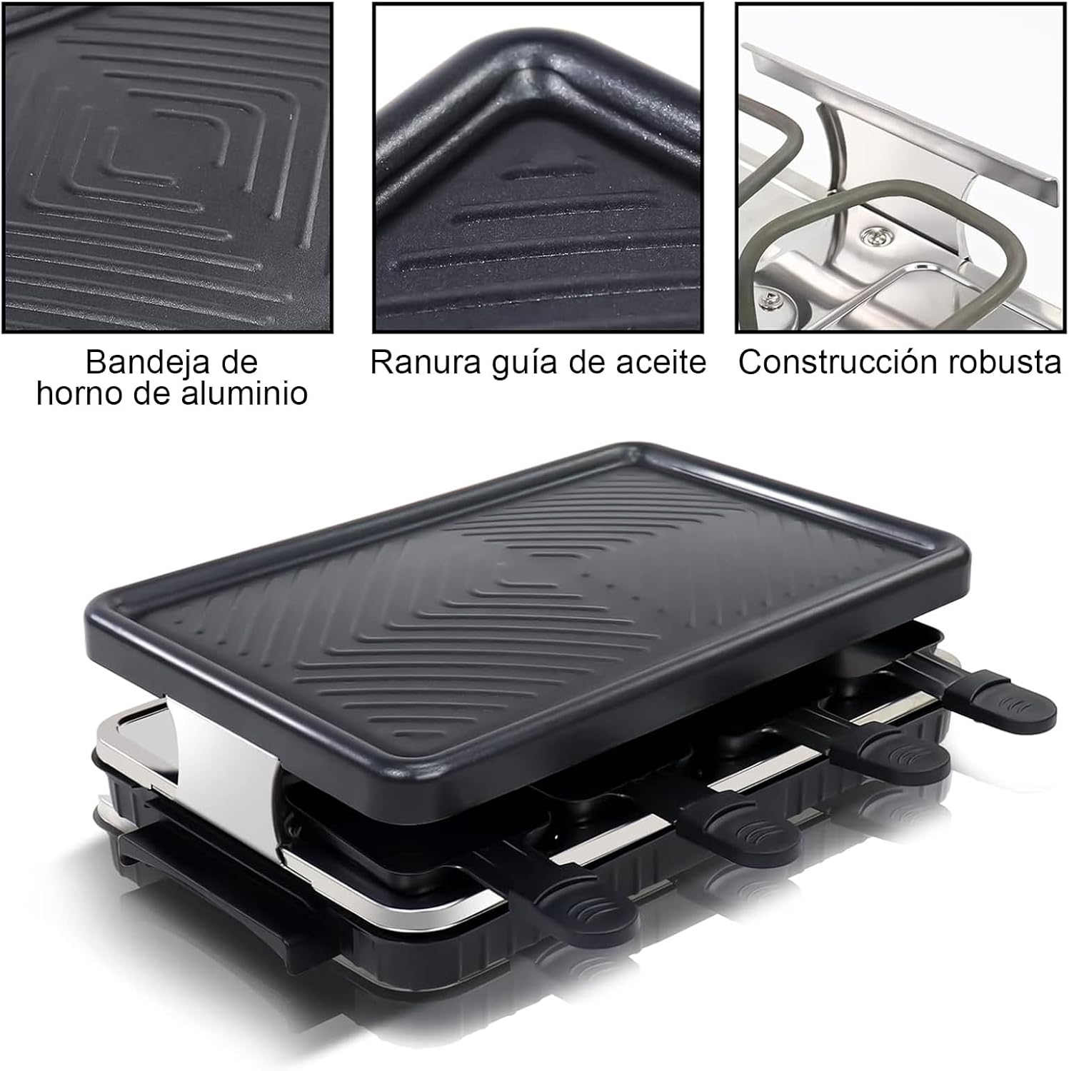 Thumbnail 4 de Raclette Electrico 8 Personas con Sartenes y Espátulas 🍽