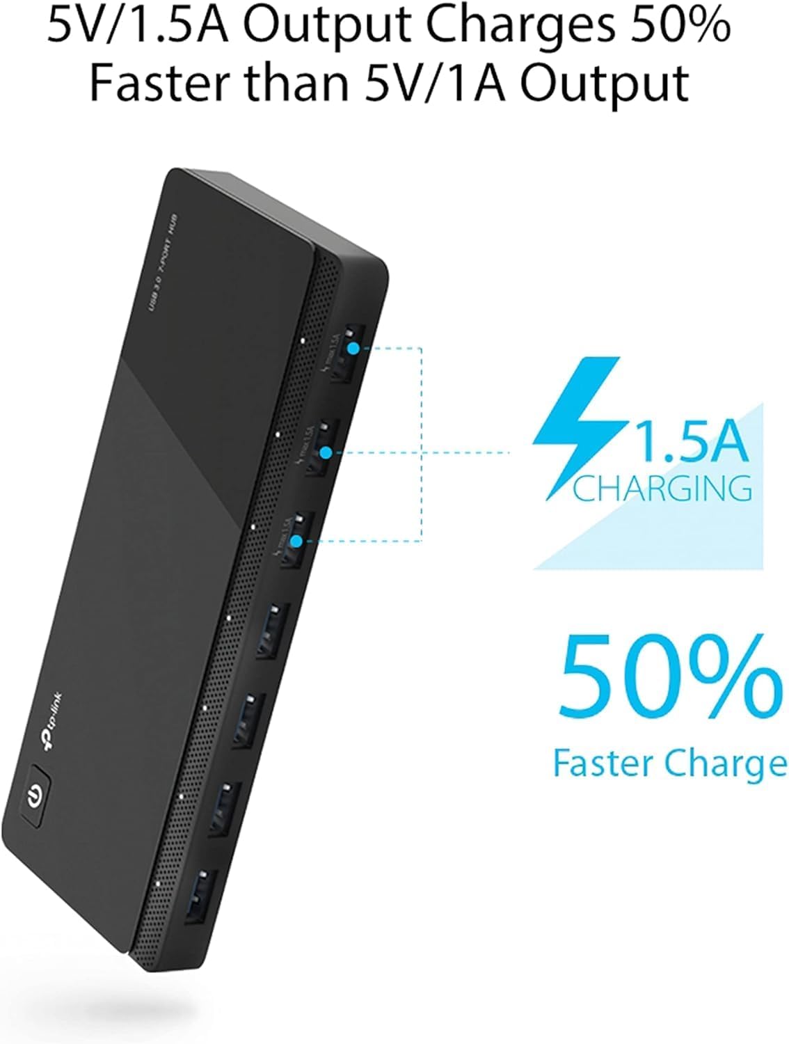 Detalle de TP-Link UH700 7‑Port USB‑Hub mit Netzteil 🔌