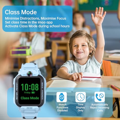 Thumbnail 8 de imoo Z7 smartwatch infantil con GPS y SIM 4G, video HD bidireccional y resistencia al agua IPX8 (Blue)