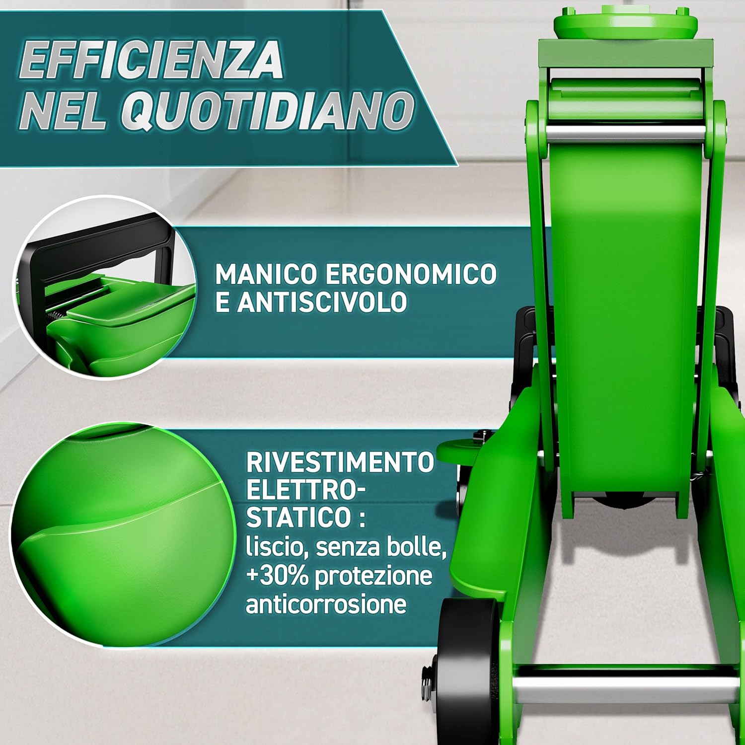 Thumbnail 4 de TRESKO Cric idraulico 2,5 tonnellate: elevazione 85–385 mm, robusto e manovrabile