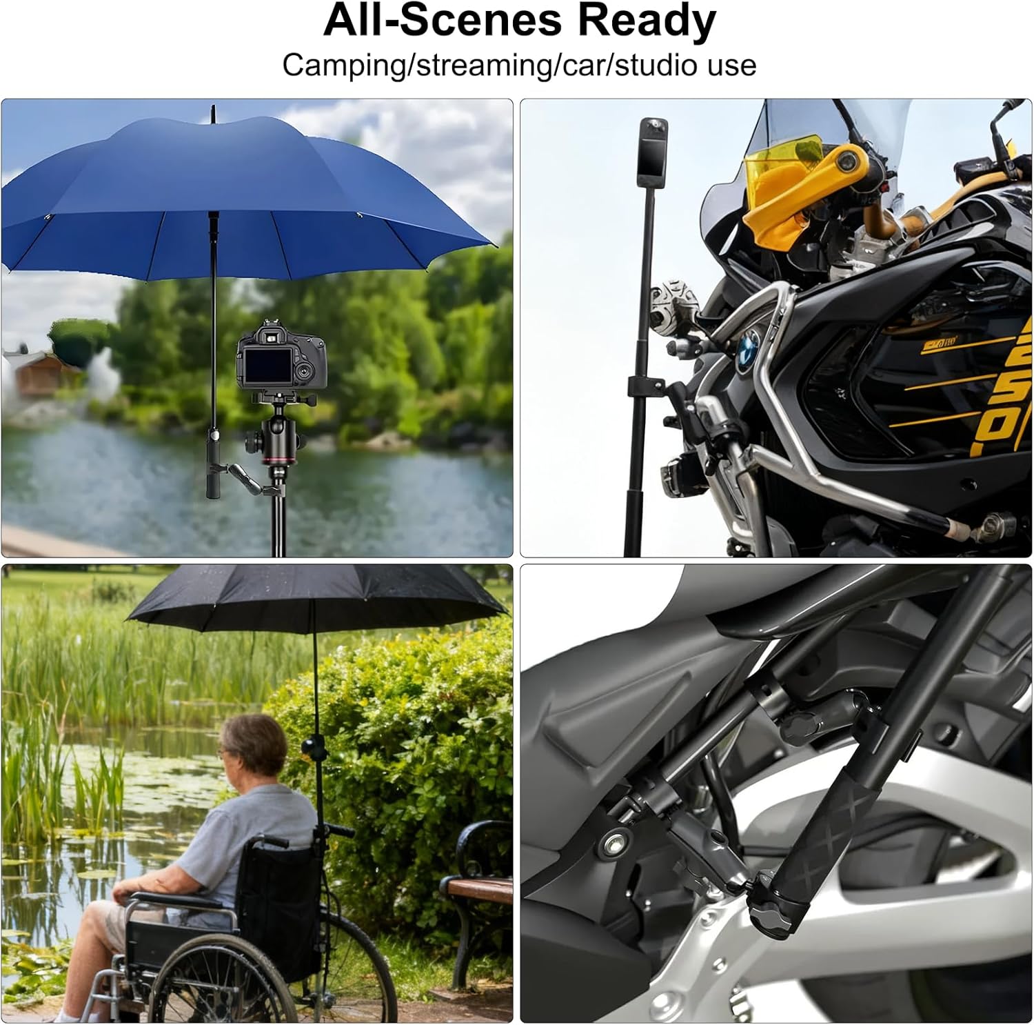 Thumbnail 6 de TMZELOA Action-Cam Lenkerhalterung mit 9" Aluminium-Arm (360° Doppelkugelkopf) und 1/4-20 Adapter
