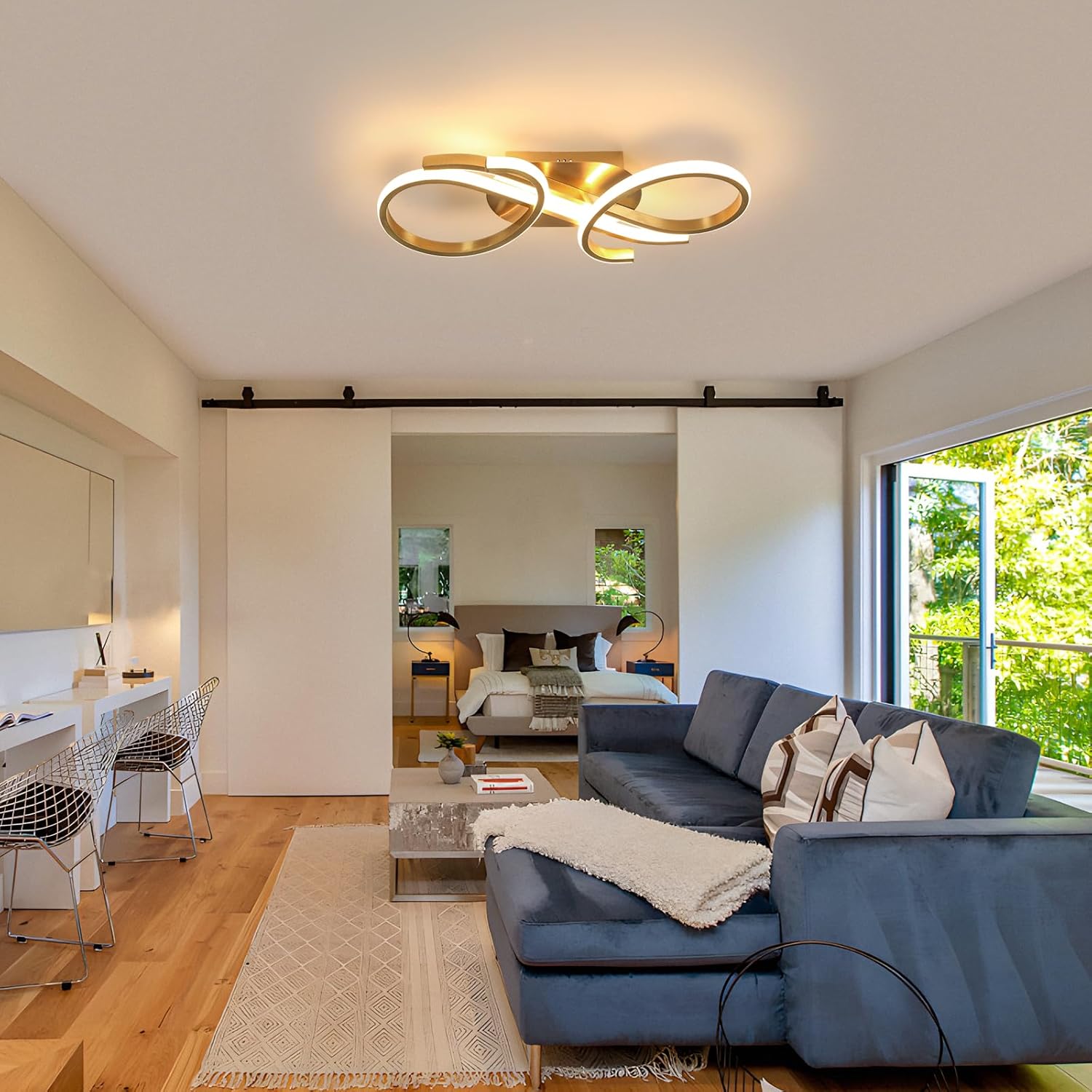 Thumbnail 4 de Riserva LED-Deckenlampe Modern Gold 36 W, 3000 K warmweiß (L42×W16×H7 cm)