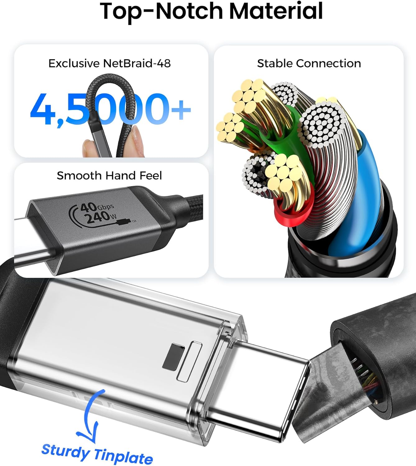 Thumbnail 5 de Silkland USB4 Cable 2m, 40Gbps USB‑C cable