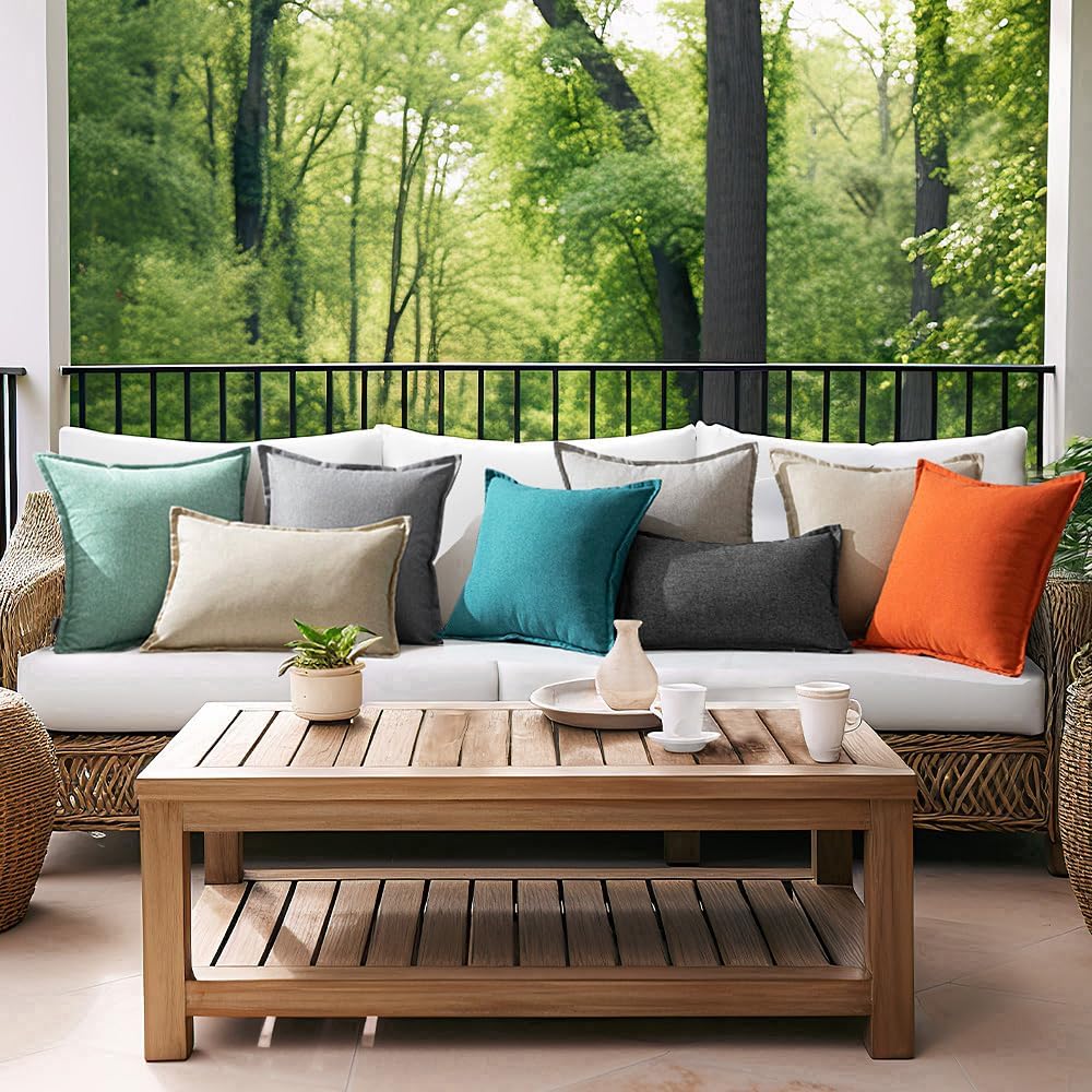 Thumbnail 6 de MIULEE Outdoor Kissenbezug wetterfest, 2er Set 50x50 cm in Beige (ohne Füllung)