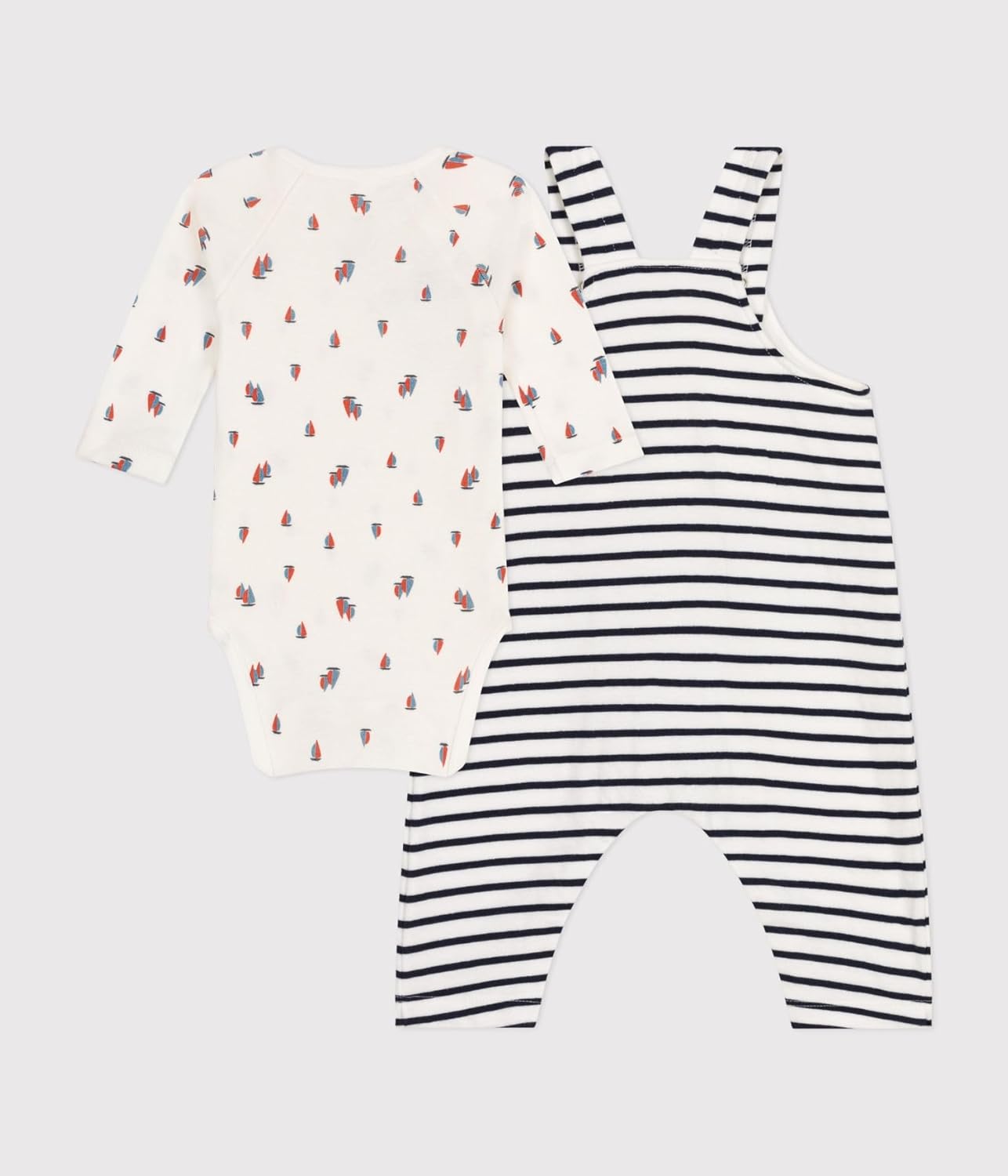 Thumbnail 2 de Ensemble salopette et body Petit Bateau en coton pour bébé