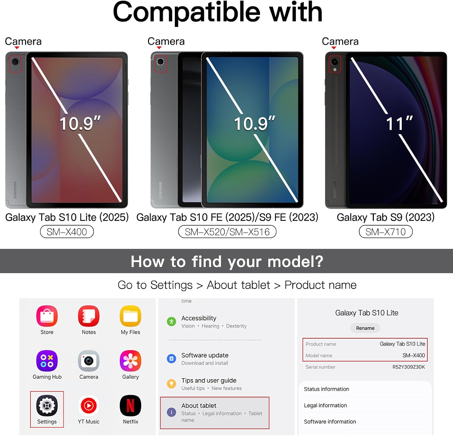 Detalle 2 de JETech Panzer-Displayschutz für Galaxy Tab S9 11"