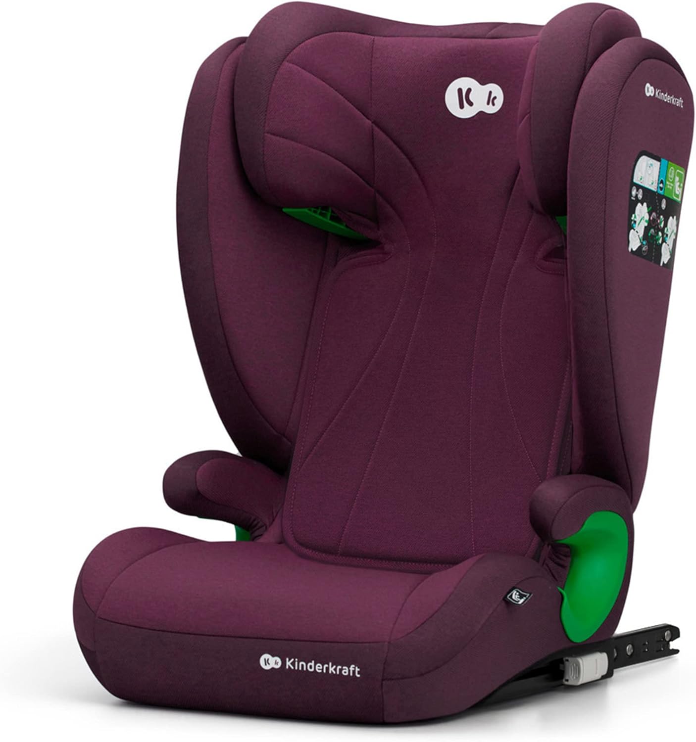 Kinderkraft JUNIOR FIX 2 I-SIZE Seggiolino auto 15-36 kg | ISOFIX, poggiatesta regolabile, Borgogna