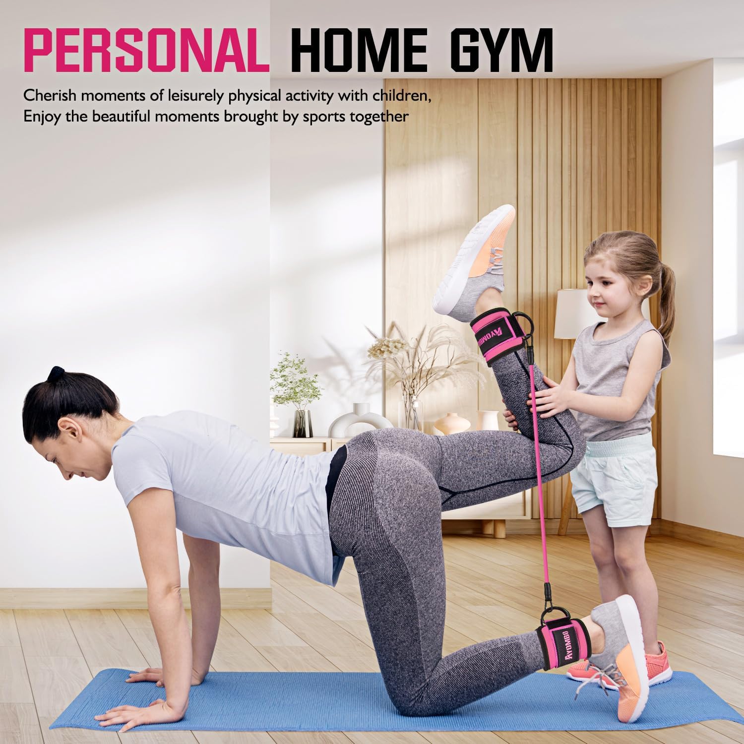 Detalle 2 de Ayombo Ankle Bands Ankle Resistance Bands with Cuffs, 3 Resistance Levels