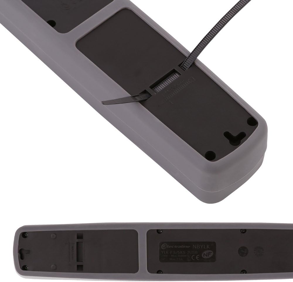 Detalle de Multiprise Electraline Gummy 5 prises 2 USB
