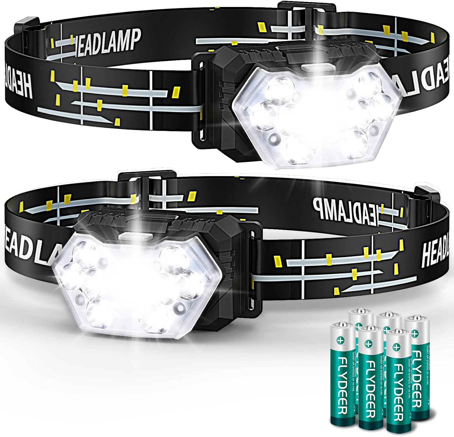 Lsnisni Stirnlampe 2000 Lumen LED 2er-Set