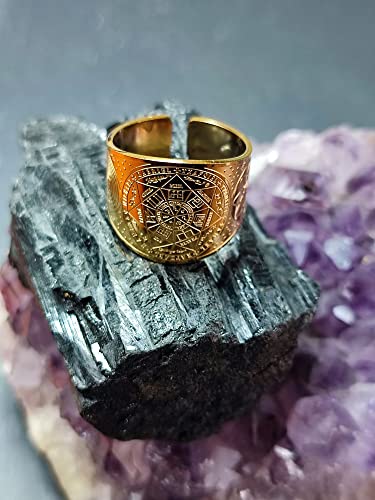 Thumbnail 7 de Simboliks Sello Siete Arcángeles: anillo ajustable de acero inoxidable con amuleto de protección