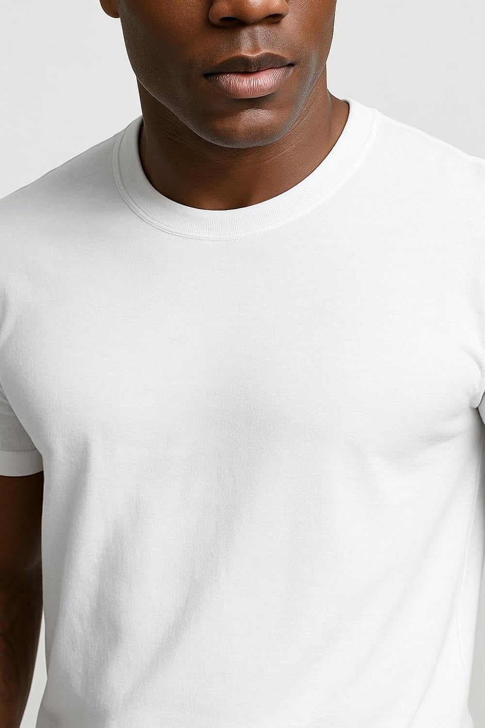 Detalle de Leif Nelson Herren T-Shirt Slim Fit: Basic Kurzarm Rundhals aus 100% Baumwolle