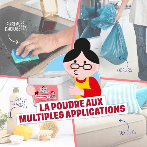 Detalle 1 de Paulette - Bicarbonate de Soude, Nettoyant Multi-Usage Authentique 4 kg