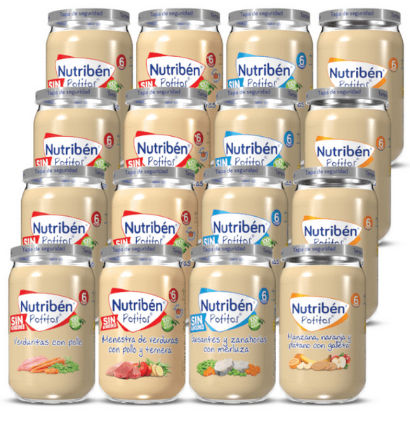 Detalle de Nutribén Potitos Variados +6m 16 uds 🥣