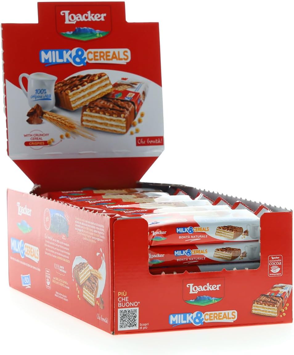 Thumbnail 1 de Loacker Choco And Milk Cereals Barrette: wafer al latte, crema e crispies in confezione da 30