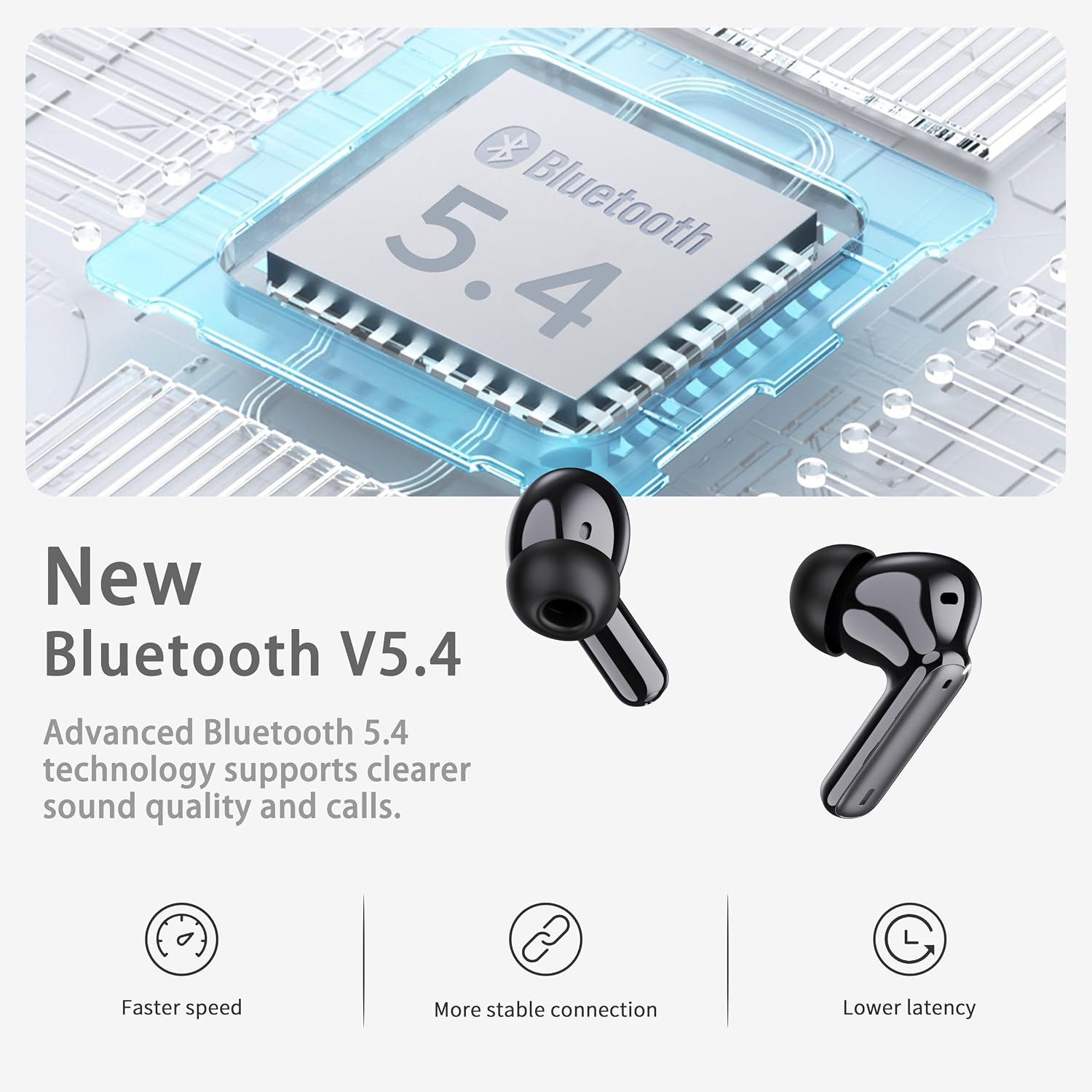 Thumbnail 1 de xinwld A97 Wireless Earbuds (Bluetooth 5.4) with 4 ENC Noise Cancelling Mic, Deep Bass, 40H Playtime, LED Display, IP7 Waterproof