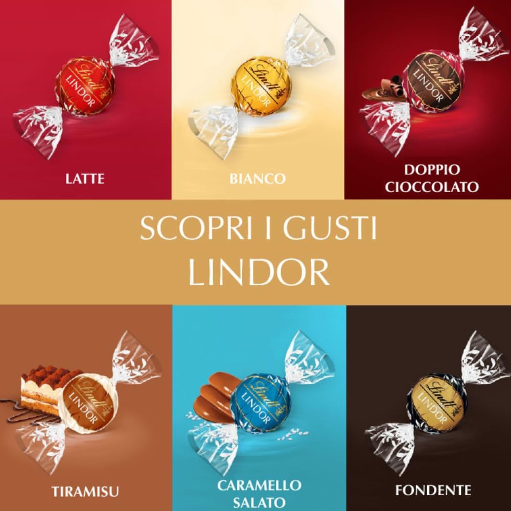 Detalle de Lindt LINDOR Praline di cioccolato 200 g – Edizione Limitata, gusti assortiti