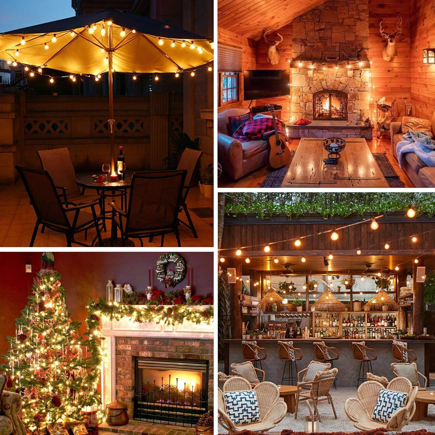 Thumbnail 5 de Dotrvmp LED Festoon Lights Outdoor 100FT/30M with Shatterproof G40 Bulbs, 2700K Warm White