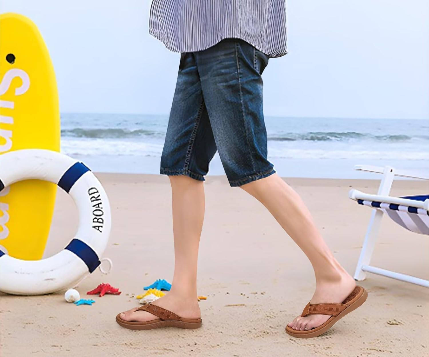 Thumbnail 1 de KuaiLu Men's Sport Flip Flops with Orthotic Arch Support